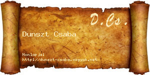 Dunszt Csaba névjegykártya