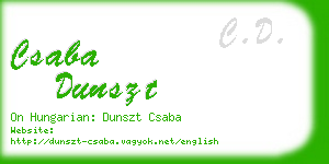 csaba dunszt business card